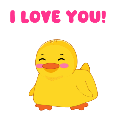Cartoon Duck Saying I Love You