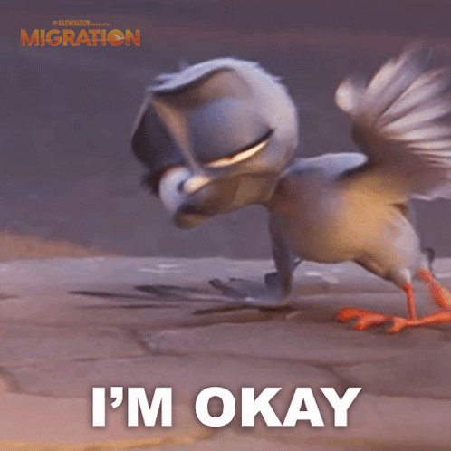 Cartoon Duck Saying Im Okay