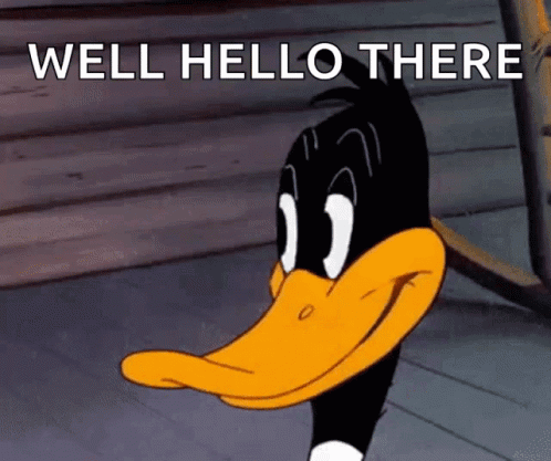 Cartoon Duck Saying Well Hello There