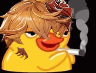 Cartoon Duck Smoking Cigarette
