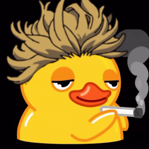 Cartoon Duck Smoking Cigarette GIF