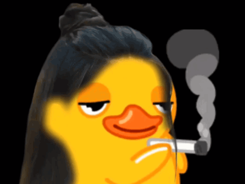 Cartoon Duck Smoking Cigarette GIF