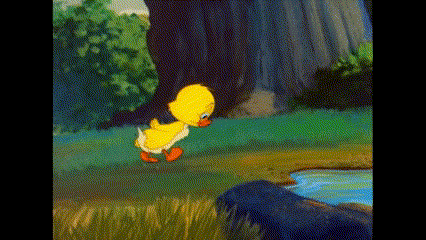 Cartoon Duck Walking Near Pond