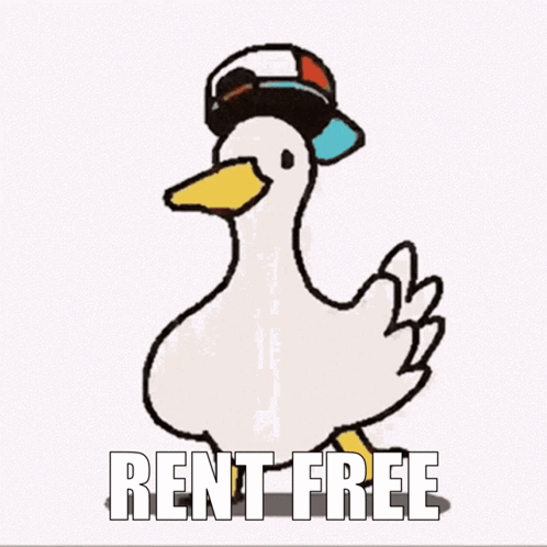 Cartoon Duck Wearing Hat Rent Free GIF