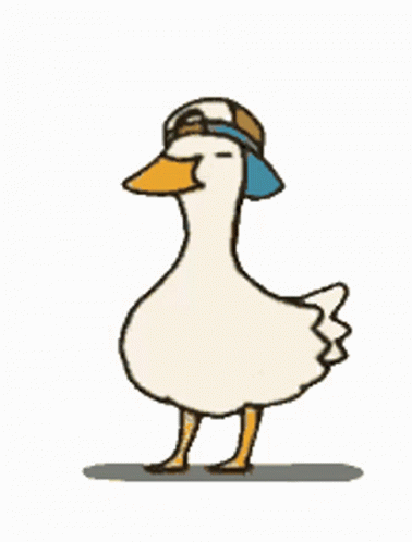Cartoon Duck Wearing Hat Walking GIF