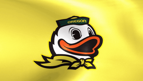 Cartoon Duck Wearing Oregon Hat GIF