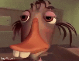 Cartoon Duck With Big Teeth