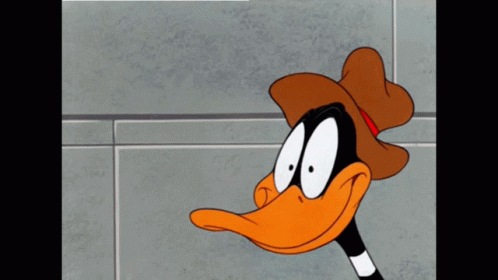 Cartoon Duck With Hat and DD Paper