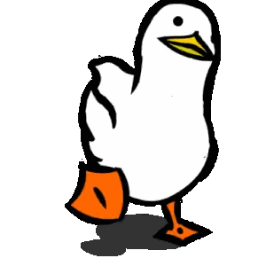 Cartoon Duck with Orange Feet