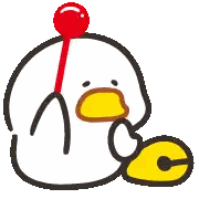 Cartoon Duck With Red Spoon