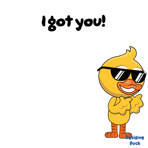 Cartoon Duck With Sunglasses Saying I Got You