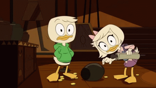 Cartoon Ducks Standing Together