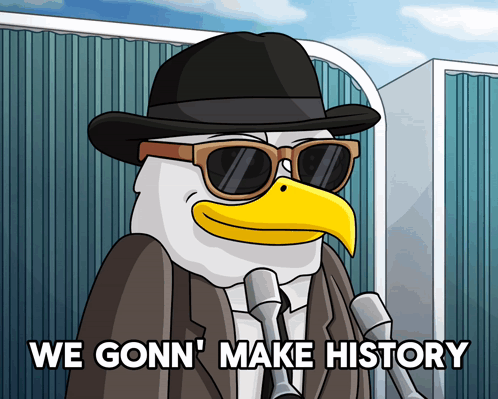 Cartoon Eagle Wearing Sunglasses And Hat GIF