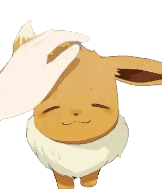 Cartoon Eevee Being Pet