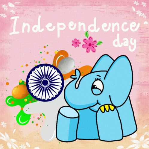 Cartoon Elephant Independence Day GIF