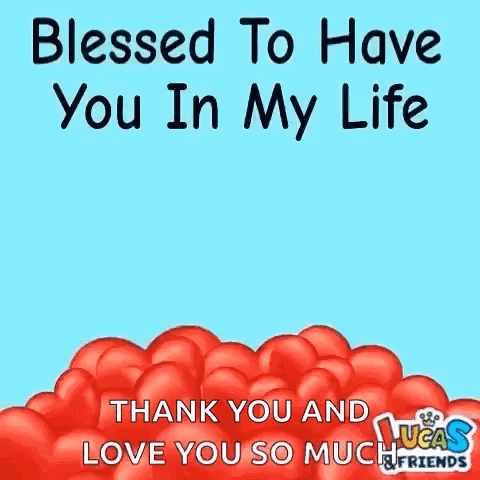 Cartoon Elephant Red Hearts Blessed to Have You Love You