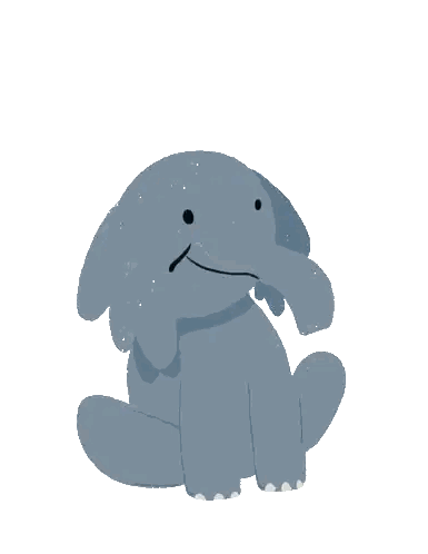 Cartoon Elephant Wearing Yellow Party Hat