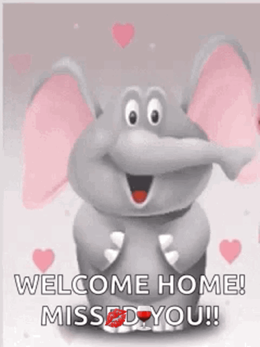 Cartoon Elephant Welcoming With Outstretched Arms