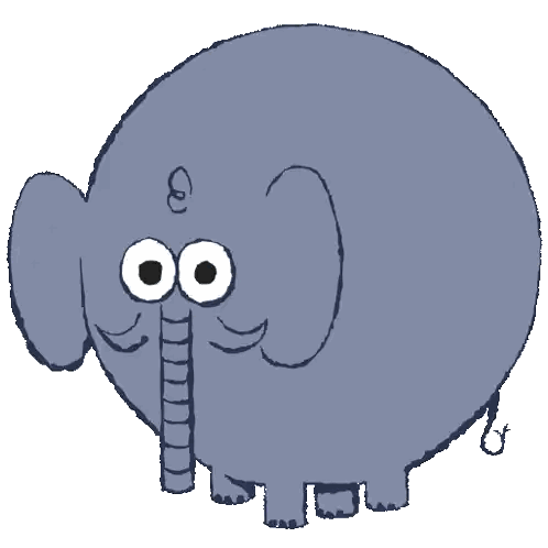 Cartoon Elephant With Smiley Face