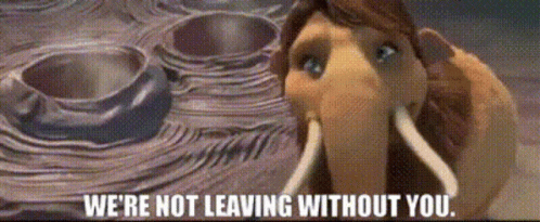 Cartoon Elephant With We Not Leaving Without You GIF
