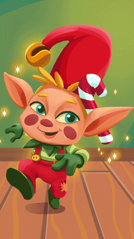 Cartoon Elf Santa GIF