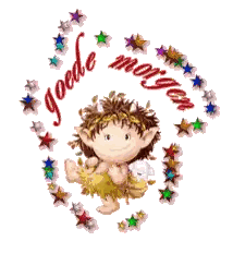 Cartoon Elf Surrounded by Stars Goede Morgen