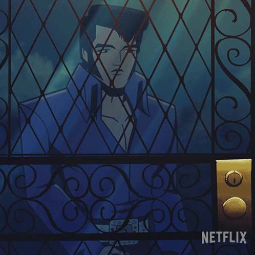 Cartoon Elvis Presley With Netflix Logo