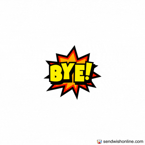 Cartoon Explosion Saying Bye