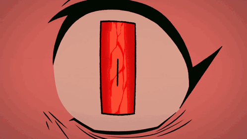 Cartoon Eye with Red Stripe