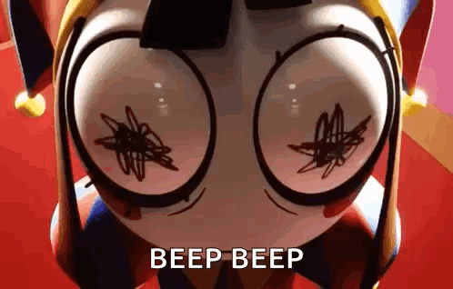 Cartoon Eyes Saying Beep Beep GIF