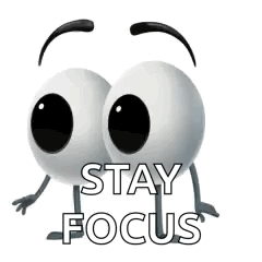 Cartoon Eyes with Arms and Legs Stay Focus