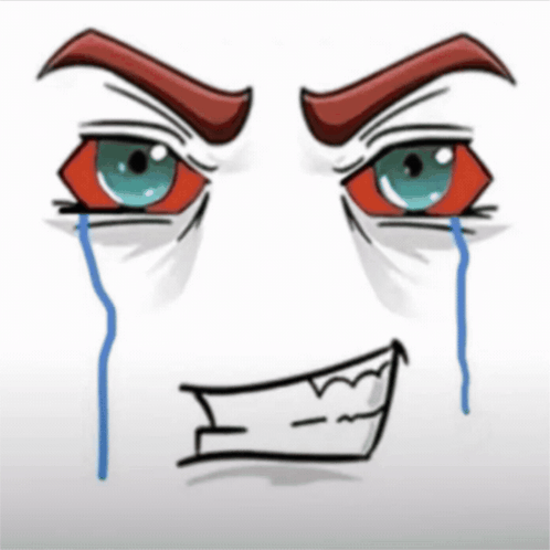 Cartoon Face Crying With Tears