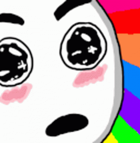 Cartoon Face With Rainbow Background GIF