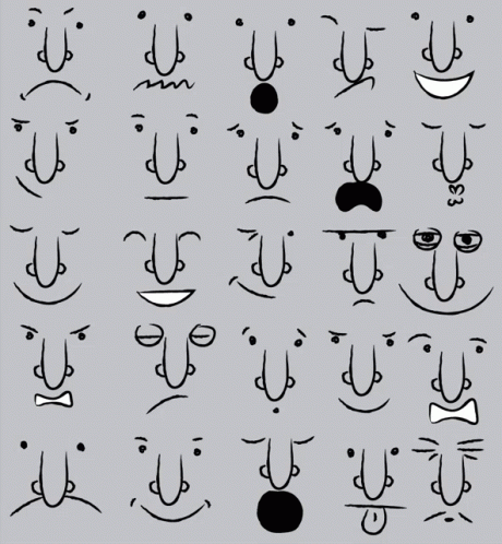 Cartoon Faces With Different Expressions