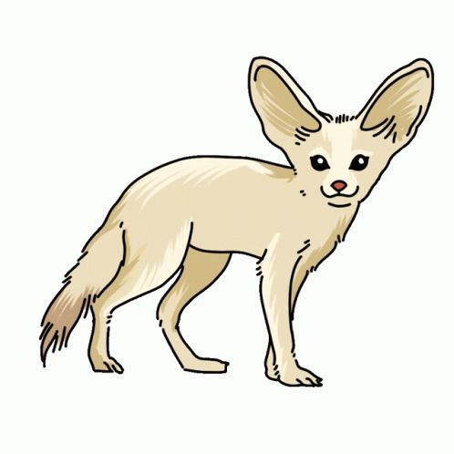 Cartoon Fennec Fox Blinking GIF