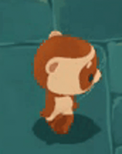 Cartoon Ferret Standing on Blue Tile