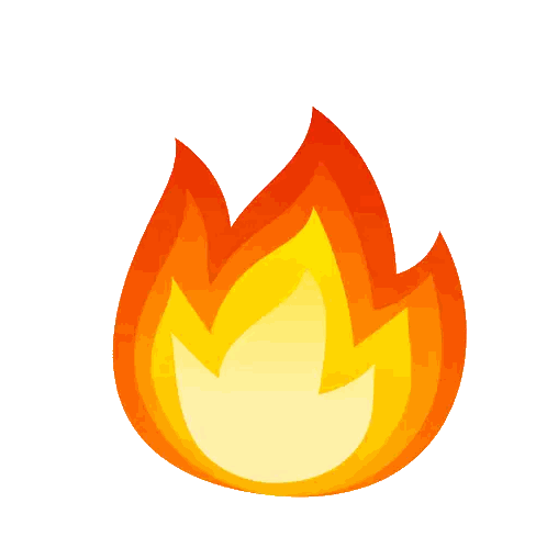Cartoon Fire With Yellow Center