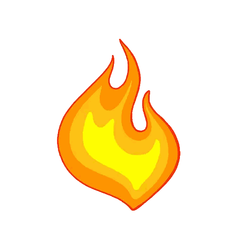 Cartoon Fire With Yellow Flame