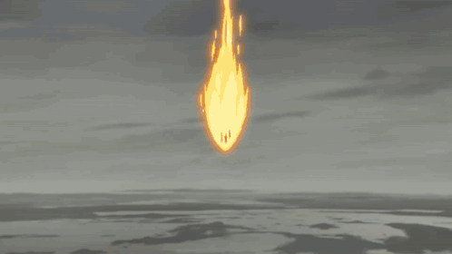 Cartoon Fireball With Letters H and I