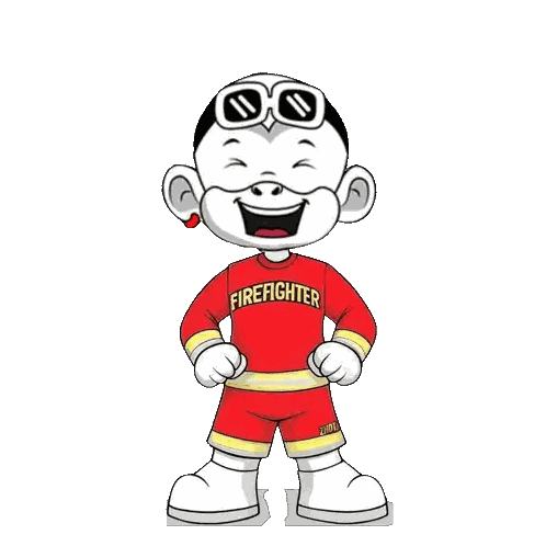 Cartoon Firefighter Shirt and Shorts