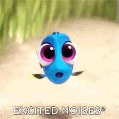 Cartoon Fish with Big Eyes Flying