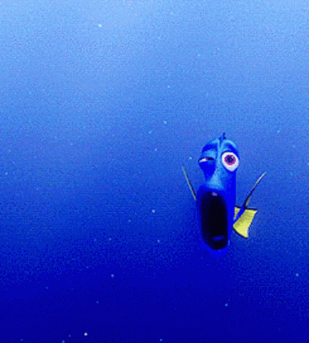 Cartoon Fish with Big Eyes Swimming