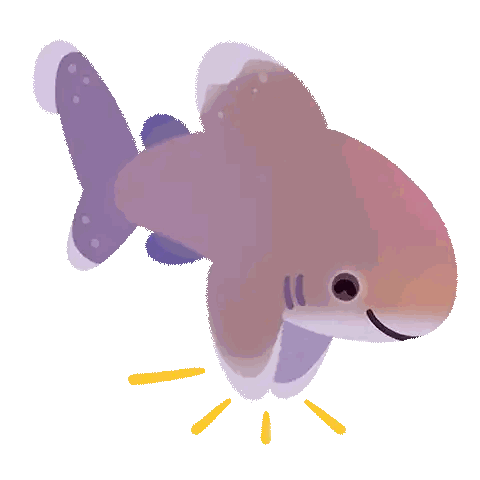 Cartoon Fish with Purple Tail
