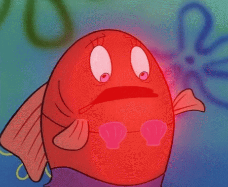 Cartoon Fish with Red Face