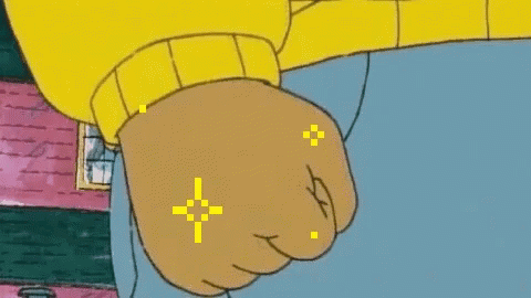 Cartoon Fist With Yellow Cross GIF