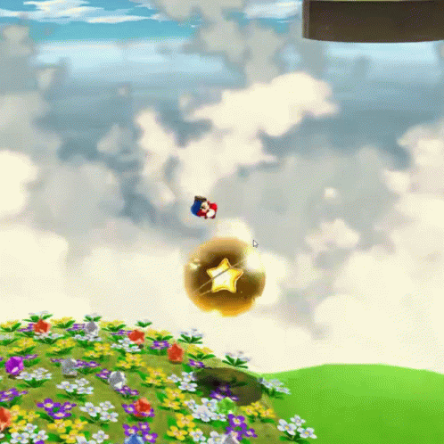 Cartoon Flying With Gold Star