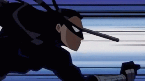Cartoon Flying With Stick GIF