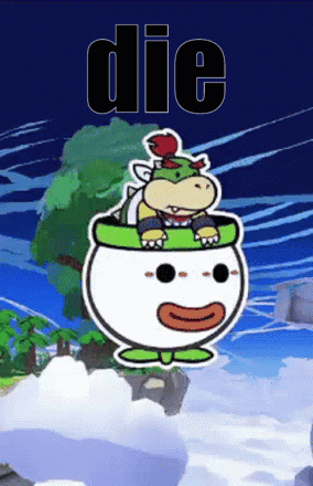 Cartoon Flying With Word Die Above