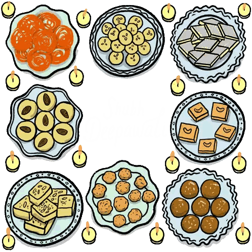 Cartoon Food With Candles