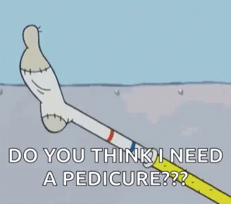 Cartoon Foot Asking About Pedicure